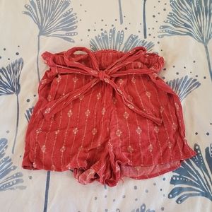 Charlotte Russe Red Tie Front Shorts